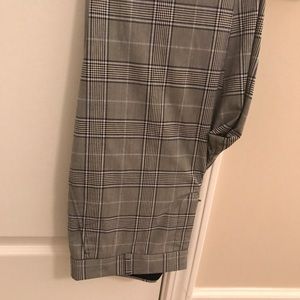 Gray Plaid Women's Dress Pants